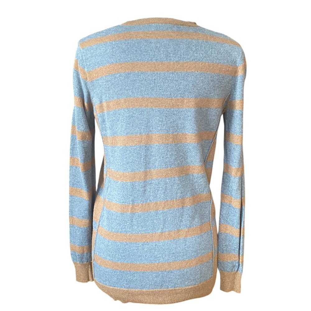 Wallace J Crew Cashmere Lambswool Blend Sweater Striped Quiet Luxury Preppy-M - Picture 10 of 15